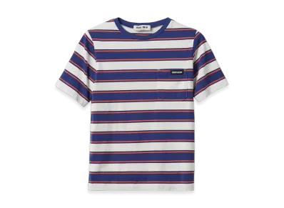 MIU MIU Women's Jersey T-Shirt "White/Ink Blue/Terracotta"
