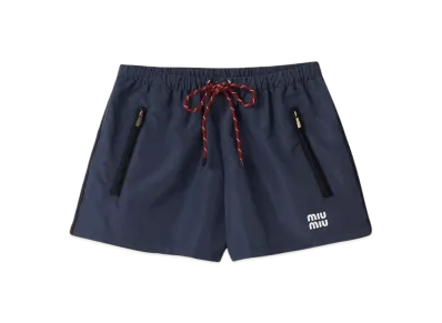 MIU MIU Women's Technical Fabric Shorts "Navy"