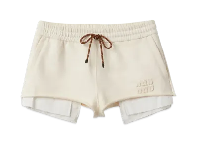 MIU MIU Women's Cotton Fleece Shorts "Natural"