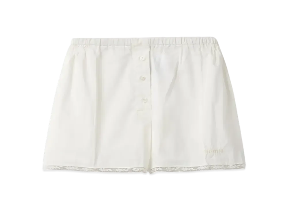 MIU MIU Women's Batiste Boxer Shorts "Ivory"