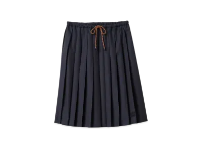 MIU MIU Women's Pleated Batavia Skirt "Navy"