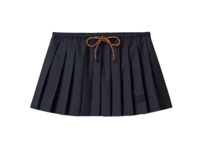 MIU MIU Women's Pleated Batavia Skirt "Navy"