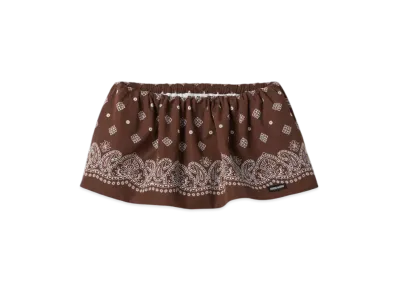 MIU MIU Women's Printed Poplin Mini Skirt "Cocoa Brown"
