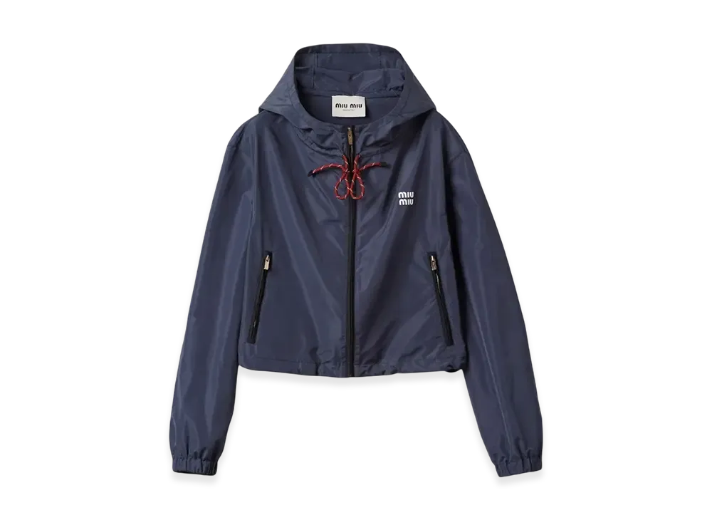 MIU MIU Women's Technical Fabric Blouson Jacket "Navy"