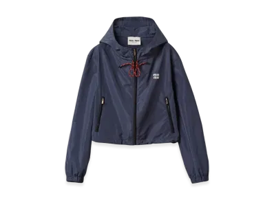 MIU MIU Women's Technical Fabric Blouson Jacket "Navy"