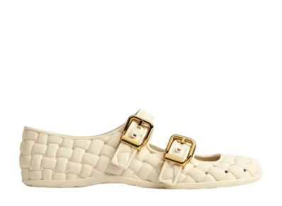 Bottega Veneta Women's Amy Maryjane Ballerina "Sea Salt"