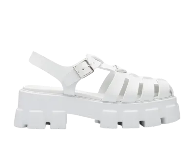 PRADA Women's Monolith Rubber Sandals "White"