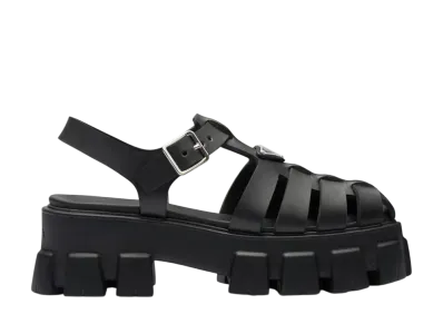 PRADA Women's Monolith Rubber Sandals "Black"