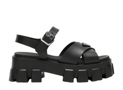 PRADA Women's Monolith Rubber Sandals "Black"