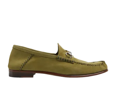 GUCCI Women's Horsebit 1953 Loafer "Green Suede"