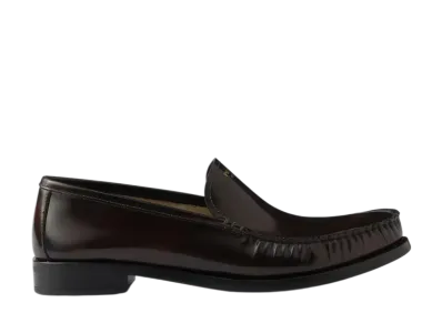 PRADA Women's Brushed Leather Loafers "Brown"