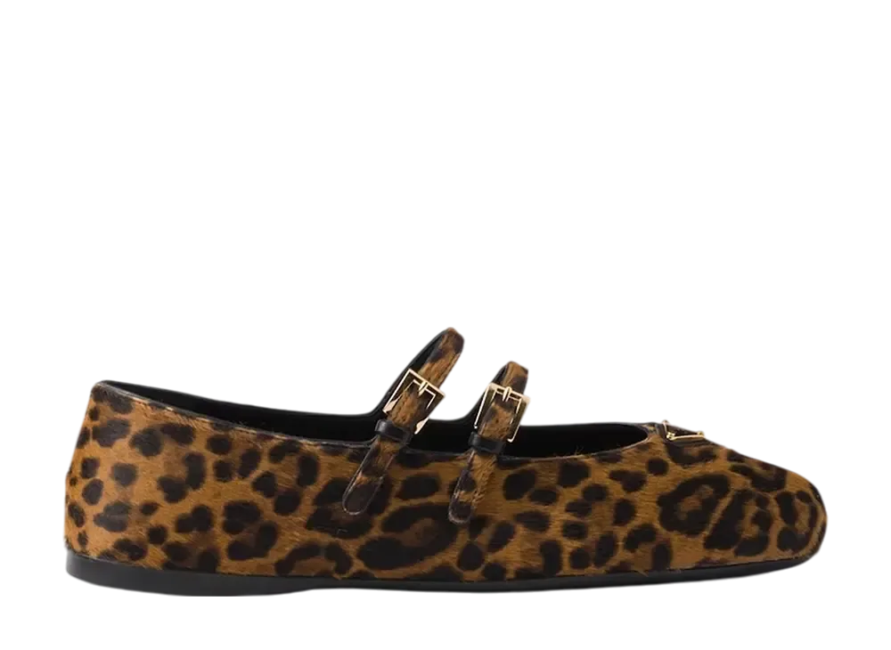 PRADA Women's Printed Leather Ballerinas