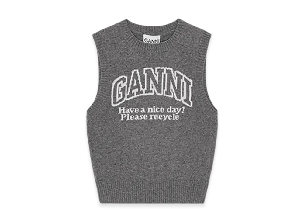 GANNI Graphic Vest "Frost Grey"