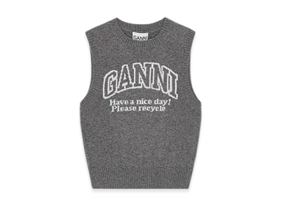 GANNI Graphic Vest "Frost Grey"