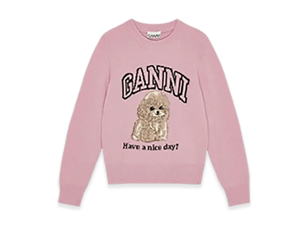 GANNI Pink Poodle Jumper "Chalk Pink"