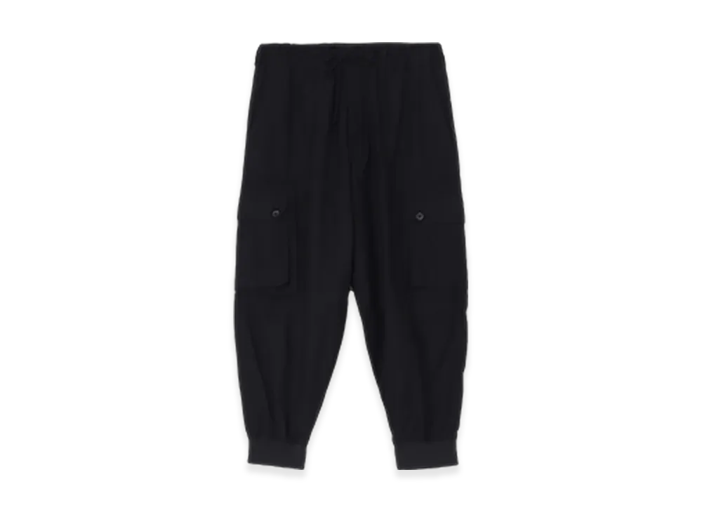 Ground Y Cotton Twill Standard Ribbed Hem Cargo "Black"