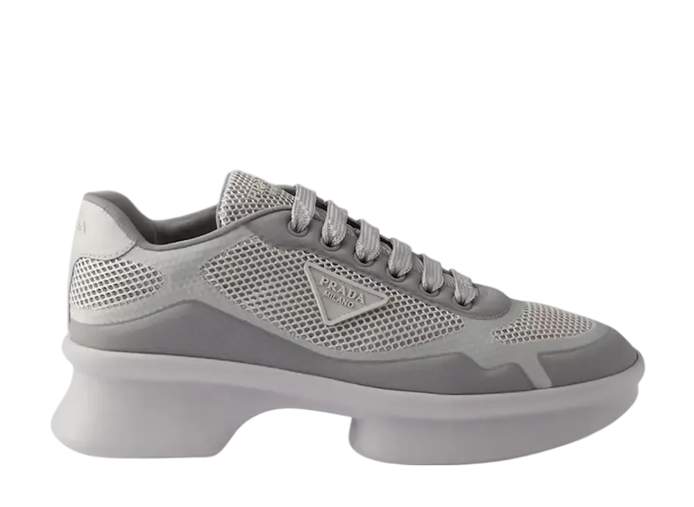 PRADA Women's Re-Nylon And Mesh Fabric Sneakers "Grey"