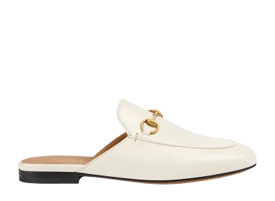 GUCCI Women's Princetown Leather Slipper "White"