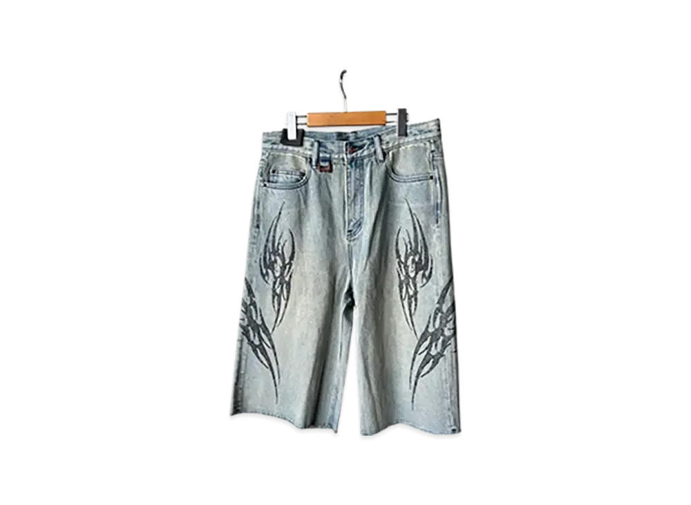 SUPPLIER Tribal Rhinestone Denim Shorts "Blue"