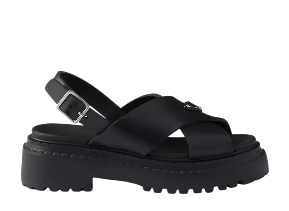 プラダ ウィメンズ ラバー スライド サンダル "ブラック"