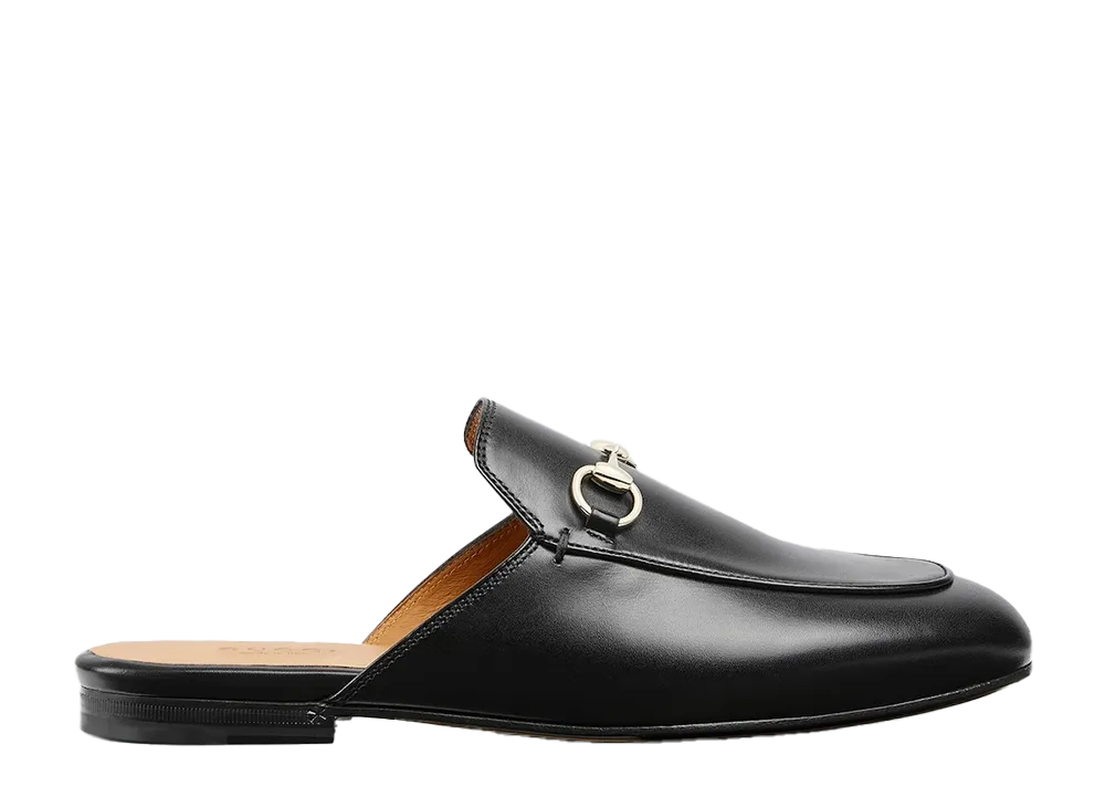 グッチ ウィメンズ プリンスタウン レザー スリッパ "ブラックレザー"