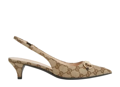 GUCCI Women's Slingback Pump "Beige/Ebony"