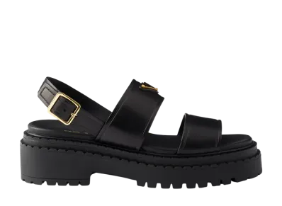 PRADA Women's Leather Sandals "Black"
