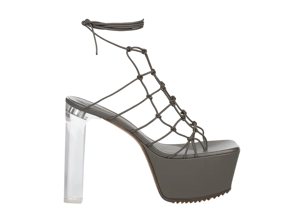 Rick Owens Women's SS25 Hollywood Runway Web Platform 65 "Dust/Clear"