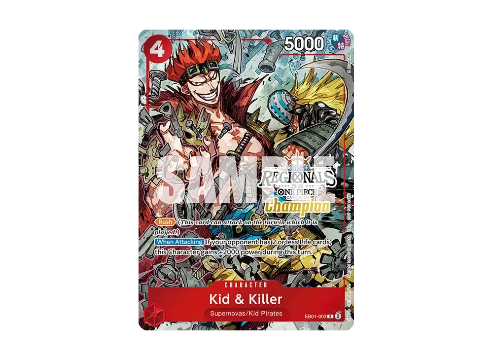キッド&キラー R [EB01-003]【英語版】(プロモーションカード「オンライン地域 チャンピオンカードセット 2025 Vol.2」)