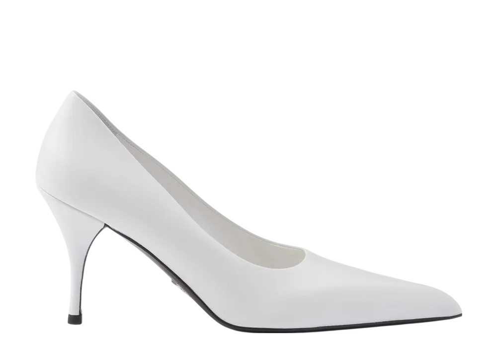 プラダ ウィメンズ レザー パンプス "ホワイト"