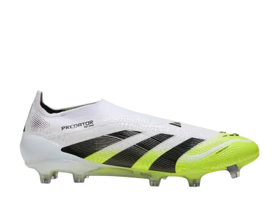 adidas Predator Elite Laceless FG Cleats "Cloud White/Core Black/Lucid Lemon"
