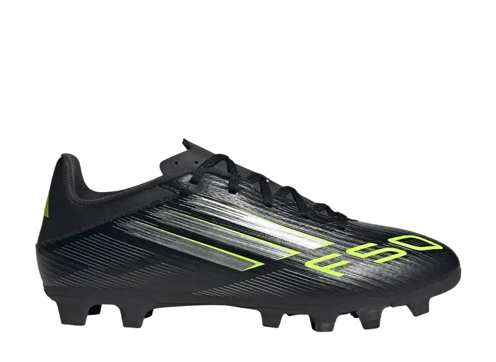adidas F50 Club Firm/Multi-Ground Cleats "Core Black/Iron Metallic/Lucid Lemon"