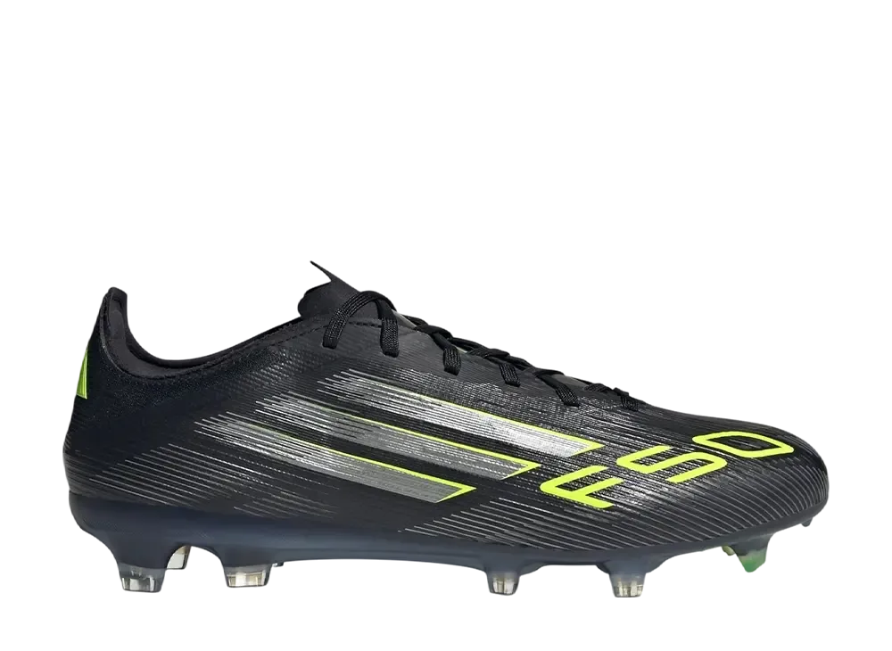 adidas F50 Pro FG Cleats "Core Black/Iron Metallic/Lucid Lemon"