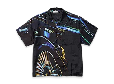 F-LAGSTUF-F x Koki Sato / Night Shift Silk S/S Shirt "Black"