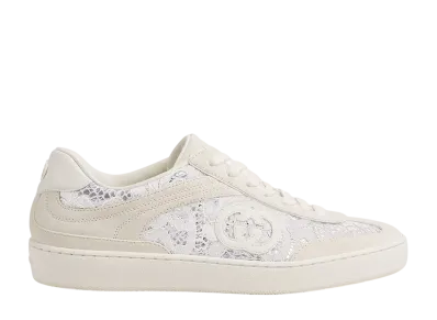 GUCCI Women's G75 Sneaker "White Suede"