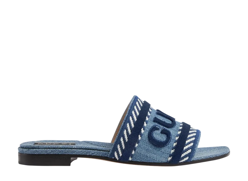 グッチ ウィメンズ スライドサンダル "ライトブルーデニム"