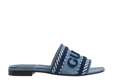 GUCCI Women's Slide Sandal "Light Blue Denim"