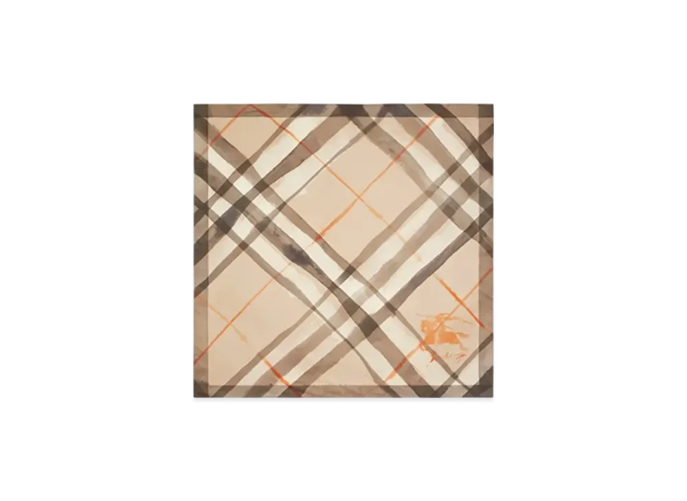 Burberry Watercolour Check Silk Scarf "Birch"