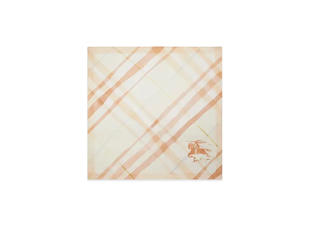 Burberry Watercolour Check Silk Scarf "Shell"