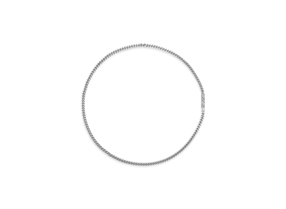 Burberry Engraved Check Chain Necklace "Silver"