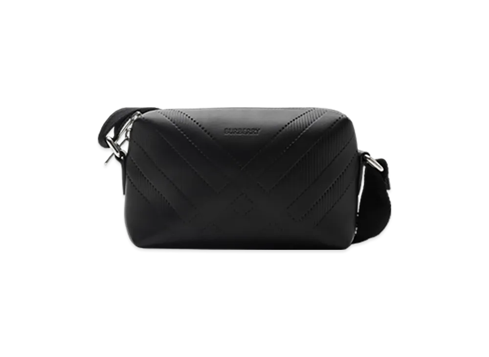 Burberry Embossed Check Crossbody Bag "Black"