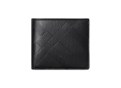 Burberry Embossed Check Bifold Wallet "Black"