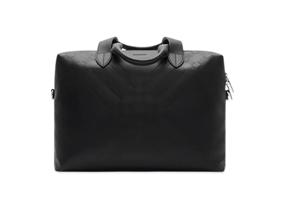 Burberry Embossed Check Briefcase "Black"