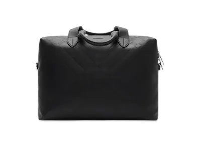 Burberry Embossed Check Briefcase "Black"