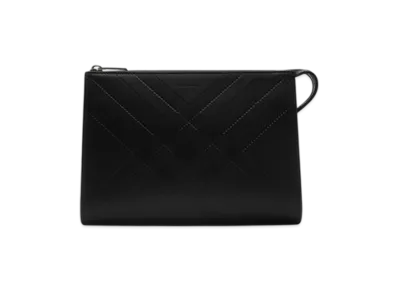 Burberry Embossed Check Pouch "Black"