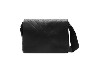Burberry Embossed Check Messenger Bag "Black"