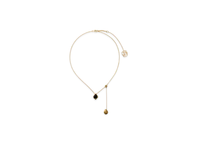 Burberry Onyx Shield Pendant Necklace "Gold/Black/Clear"