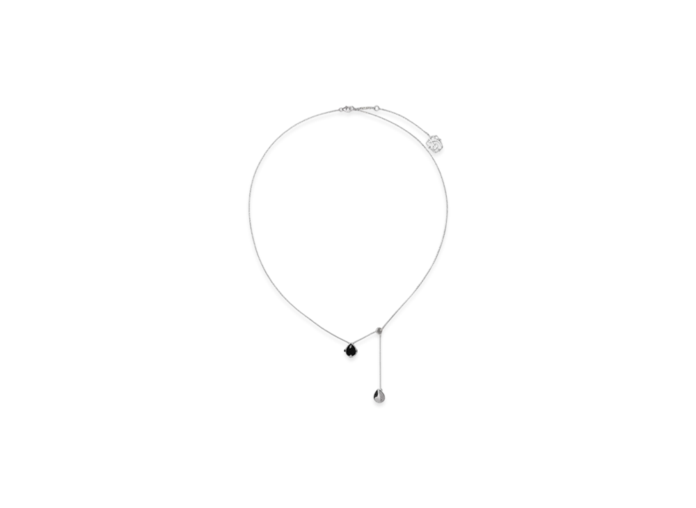 Burberry Onyx Shield Pendant Necklace "Silver/Black/Clear"