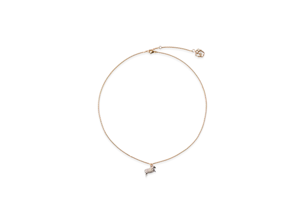 Burberry Sheep Charm Necklace "Gold/Silver/Clear"