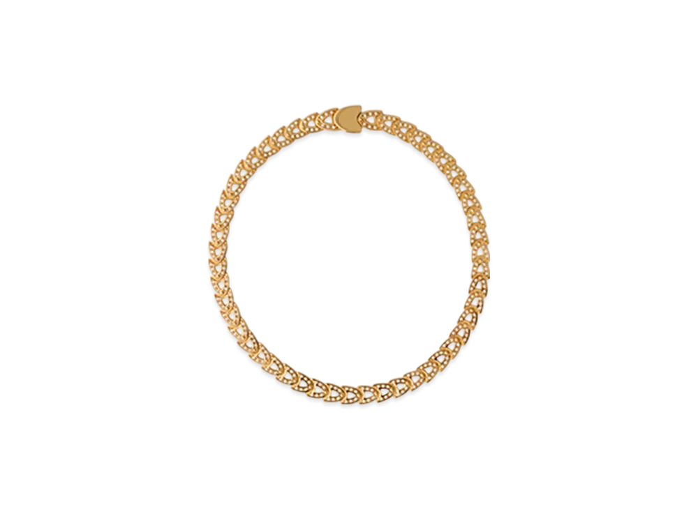 Burberry Shield Infinity Necklace "Gold/Clear"